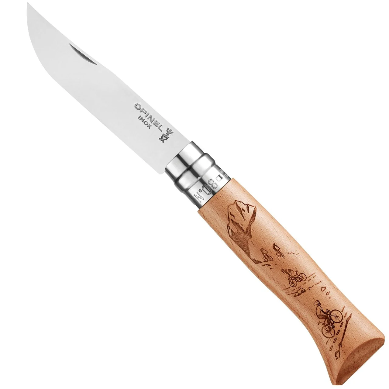 No.08 Engraved Handle Folding Knife - Alpine Adventures - Image 4