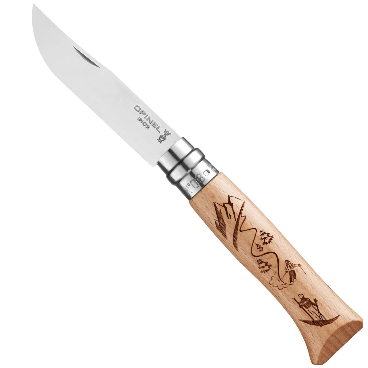 No.08 Engraved Handle Folding Knife - Alpine Adventures - Image 6